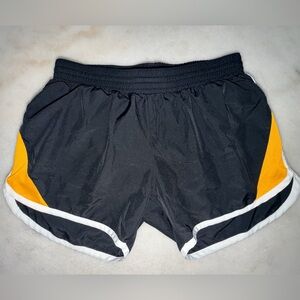 Women Black & Gold Athletic Shorts